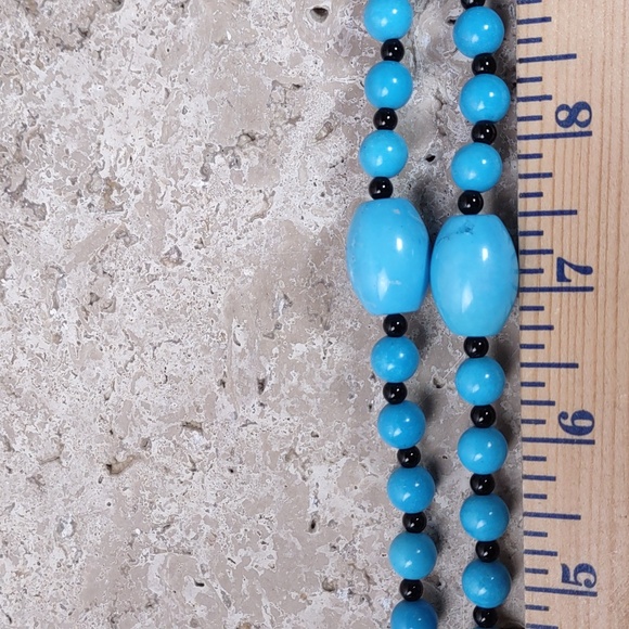 Southwestern Sterling Turquoise/Onyx Necklace - Picture 8 of 12